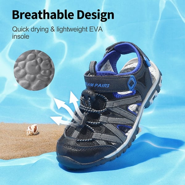 Kids Outdoor Sports Sandals - BLACK GREY BLUE - 1